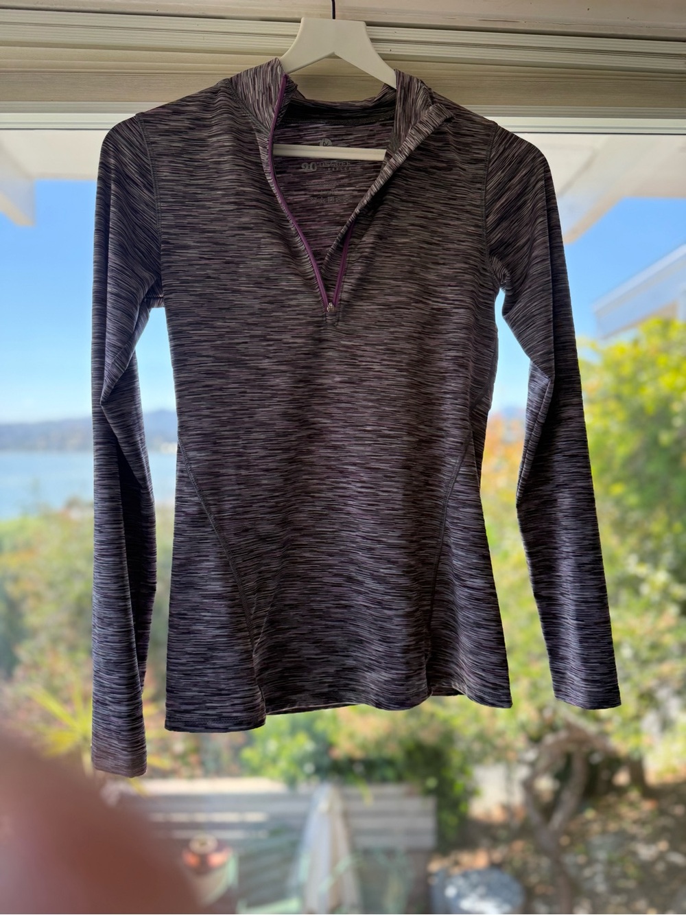 Women’s Long-Sleeve Heathered Quarter-Zip Pullover - Purple Gray